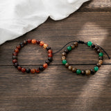 Colorful Beads Bracelets Set for Men Charms Stone Beaded Hand Chains Jewelry
