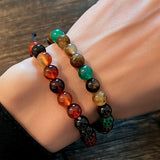 Colorful Beads Bracelets Set for Men Charms Stone Beaded Hand Chains Jewelry
