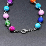 Colorful Beads Hand Chain Rosary Bracelet Crucifix Cross Religious Jewelry