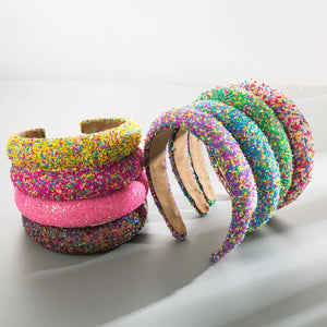 Colorful Beads Sponge Padded Hairband Headband Hair Jewelry