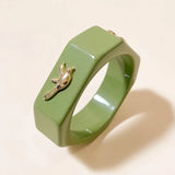 Colorful Bee Acrylic Polygon Bangles for Women Geometric Square Indian Charm