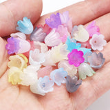 Colorful Bellflower Lampwork Glass Beads Jewelry Making DIY Accessories