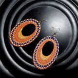 Colorful Round Drop Earring Flower Wood Earrings Women's Jewelry