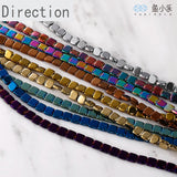 Colorful Gallstone Square Beads Diy Jewelry Material 1PCS