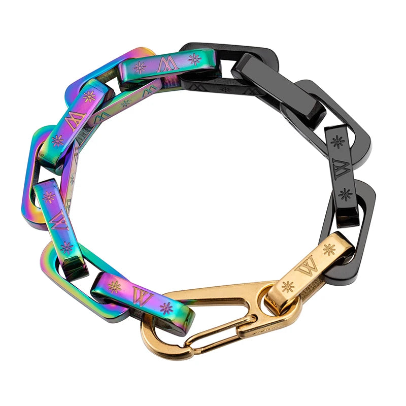 Colorful Couple Bracelets Stainless Steel Hand Chain For Women Men