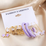 Colorful Butterfly Earring Set For Women