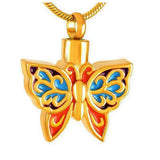 Butterfly Ash Holder Necklace Stainless Steel Crem