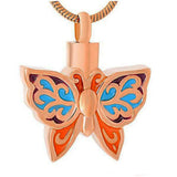 Butterfly Ash Holder Necklace Stainless Steel Crem