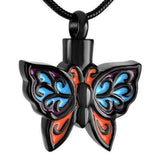Butterfly Ash Holder Necklace Stainless Steel Crem