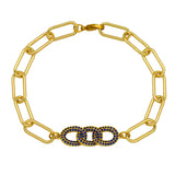 Colorful CZ Crystal Star Bracelet Screw Cuban Link Charm Bracelet