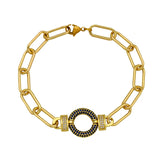 Colorful CZ Crystal Star Bracelet Screw Cuban Link Charm Bracelet