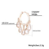 Colorful CZ Drop Earrings Zircon Pendant Bling Hoop Earrings
