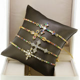 Colorful CZ Evil Eye Bracelet Women Chain Girl Adjustable Lucky Jewelry