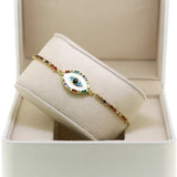 Colorful CZ Evil Eye Bracelet Women Chain Girl Adjustable Lucky Jewelry