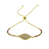 Colorful CZ Evil Eye Bracelet Women Chain Girl Adjustable Lucky Jewelry