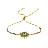 Colorful CZ Evil Eye Bracelet Women Chain Girl Adjustable Lucky Jewelry