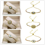Colorful CZ Evil Eye Bracelet Women Chain Girl Adjustable Lucky Jewelry