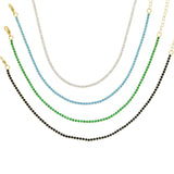 Colorful CZ Tennis Chain Anklet for Summer Beach Jewelry