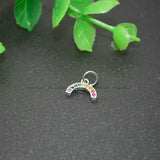 Colorful CZ Zircon Beads Paved Half Round Rainbow Bridge Charms
