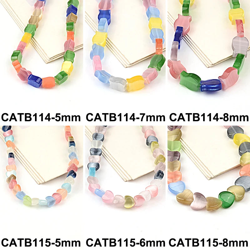 Cat Eye Stone Lampwork Glass Beads Jewelry Making DIY Charm Bracelets Supplies
