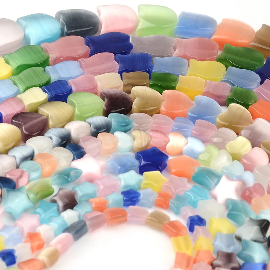 Cat Eye Stone Lampwork Glass Beads Jewelry Making DIY Charm Bracelets Supplies