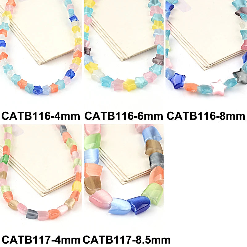 Cat Eye Stone Lampwork Glass Beads Jewelry Making DIY Charm Bracelets Supplies