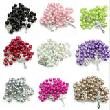 Colorful Catholic Prayer Beads Rosary Beads Christian Cross Necklace Pendant