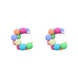 Colorful Cc Earrings Exaggerated Luxury Women Jewelry