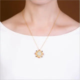 Colorful Charm Hetian Jade Diamond Pendant Silver Plated Geometric Jade Pendant