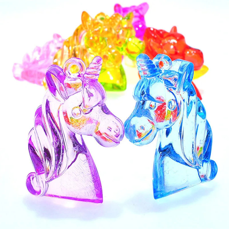 Colorful Chunky Unicorn Pendant Jewelry Charms 47pcs