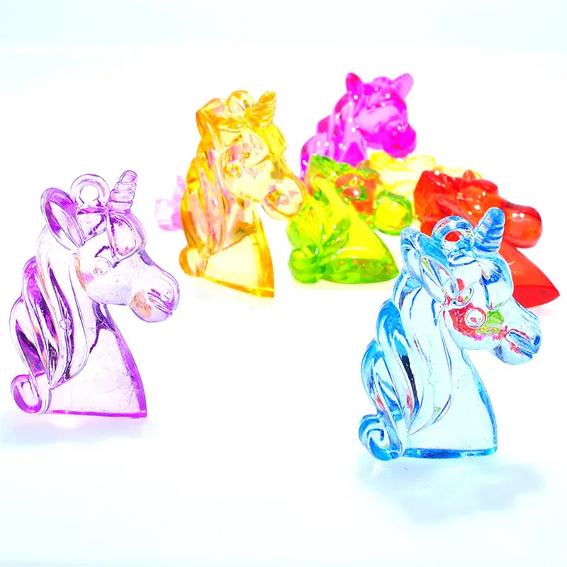 Colorful Chunky Unicorn Pendant Jewelry Charms 47pcs