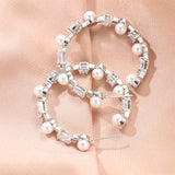 Colorful Circle C Hoop Earrings for Teens Pearl Piercing Fine Women