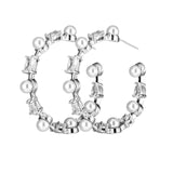 Colorful Circle C Hoop Earrings for Teens Pearl Piercing Fine Women