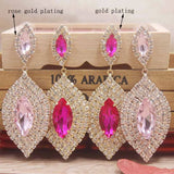 Colorful Drop Earrings Teardrop Shape Crystal Dangle Earrings for Women