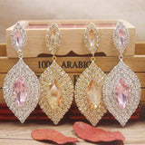 Colorful Drop Earrings Teardrop Shape Crystal Dangle Earrings for Women