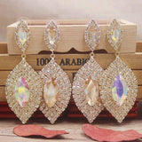 Colorful Drop Earrings Teardrop Shape Crystal Dangle Earrings for Women