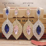 Colorful Drop Earrings Teardrop Shape Crystal Dangle Earrings for Women