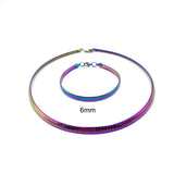 Colorful Collar Stainless Steel Necklace Women Choker Torques Jewelry