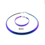 Colorful Collar Stainless Steel Necklace Women Choker Torques Jewelry