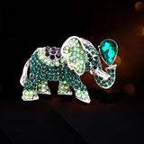 Colorful Crystal Elephant Brooch Men's Women's Clothing Accessory