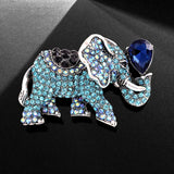 Colorful Crystal Elephant Brooch Men's Women's Clothing Accessory