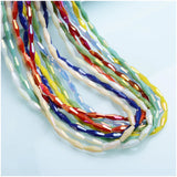 Colorful Crystal Beads 4x12mm Long Bicone Austrian Loose Spacer Beads