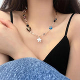 Crystal Beads Chokers Necklace Charm Flowers Pendant Necklaces Women