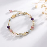 Colorful Crystal Bracelet 925 Silver Jewelry for Women Wedding Party Engagement