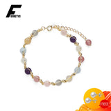 Colorful Crystal Bracelet 925 Silver Jewelry for Women Wedding Party Engagement