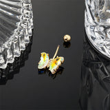 Crystal Butterfly Navel Earring 16G Steel Belly Button Piercing