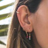 Colorful Crystal Earrings 925 Sterling Silver Ear Needle Stud Earrings for Women