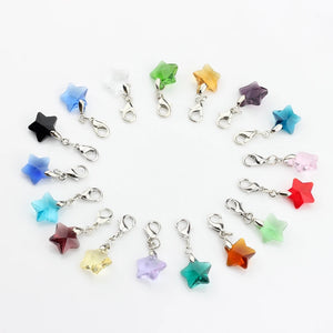 Crystal Pink Stars Charms 14MM 10pcs/lot