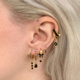 Colorful Crystal Water Drop Earrings 925 Sterling Silver Ear Hoop