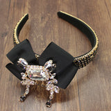 Colorful Bowknot Rhinestone Hairband European and American Wide Headband